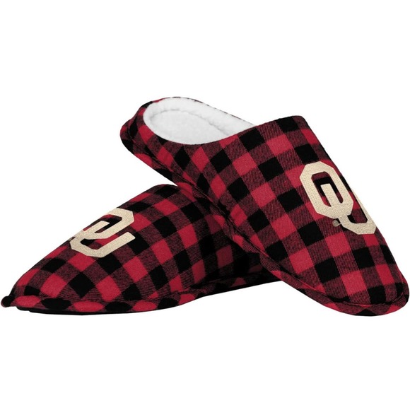 FOCO Oklahoma Sherpa Lined Buffalo Check Memory Foam Slipper - Men's Medium 9/10 - Picture 5 of 6